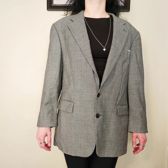 Vintage 1990s Kaufman’s/Chaps Ralph Lauren Virgin Wool Houndstooth Blazer